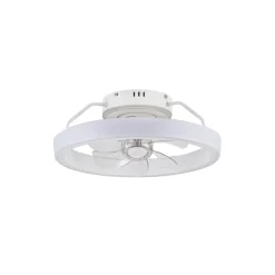Ventilador de techo Dinirot blanco LED 50W 3CCT acabado blanco estilo moderno plafón con ventilador motor DC 50cm Ø