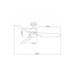 Ventilador de techo Ekos blanco LED 15w 3CCT acabado blanco estilo moderno motor DC 132cm Ø