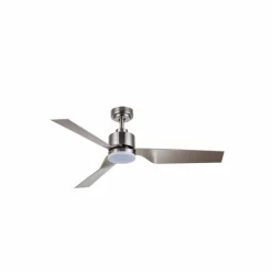 Ventilador de techo Ekos Níquel LED 15w 3CCT acabado níquel estilo moderno motor DC 132cm Ø