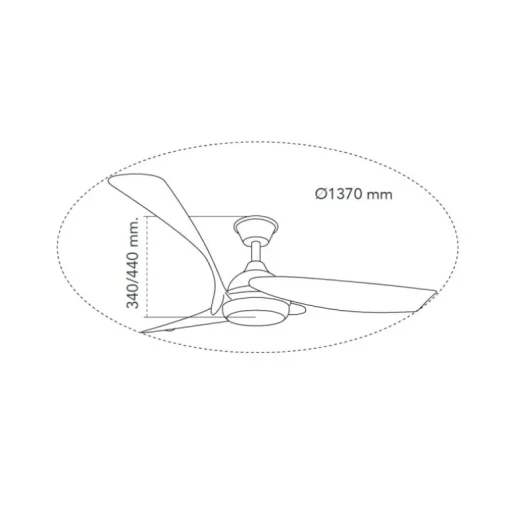 Ventilador de techo Enna negro/madera LED 24w 3CCT acabado negro estilo moderno aspas efecto madera motor DC 137cm Ø