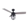 Ventilador de techo K2 1xE27 acabado negro estilo rústico motor AC 107cm Ø