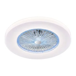 Ventilador de techo Kitale LED 45w 3CCT acabado blanco estilo moderno plafón ventilador motor DC 59cm Ø