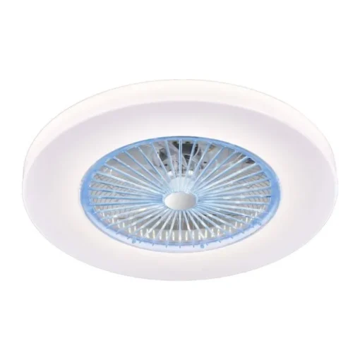 Ventilador de techo Kitale LED 45w 3CCT acabado blanco estilo moderno plafón ventilador motor DC 59cm Ø