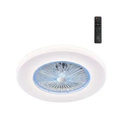 Ventilador de techo Kitale LED 45w 3CCT acabado blanco estilo moderno plafón ventilador motor DC 59cm Ø