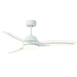 Ventilador de techo Lighter LED 24w 3CCT acabado blanco estilo moderno aspas con luz motor DC 132cm Ø