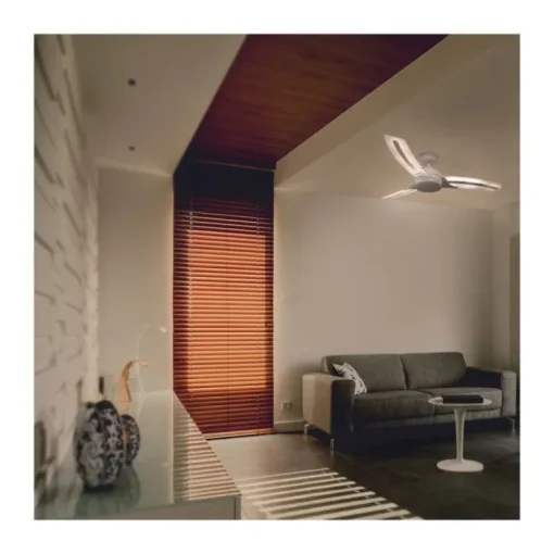 Ventilador de techo Lighter LED 24w 3CCT acabado blanco estilo moderno aspas con luz motor DC 132cm Ø