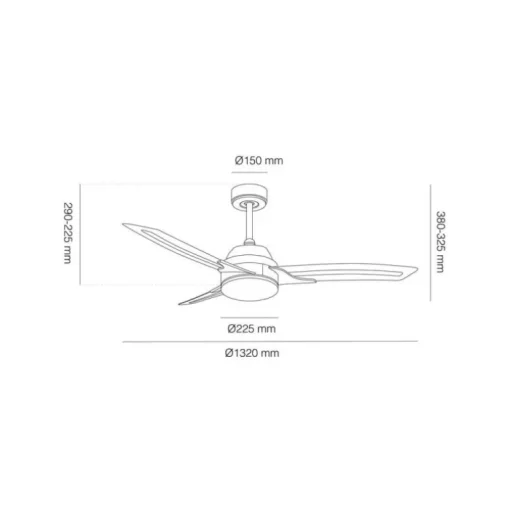 Ventilador de techo Lighter LED 24w 3CCT acabado blanco estilo moderno aspas con luz motor DC 132cm Ø