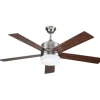 Ventilador de techo Makalu 2xE27 acabado níquel estilo moderno motor DC 132cm Ø