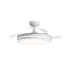Ventilador de techo Martín blanco 72w LED integrado 3CCT acabado blanco estilo moderno aspas plegables motor DC 106cm Ø
