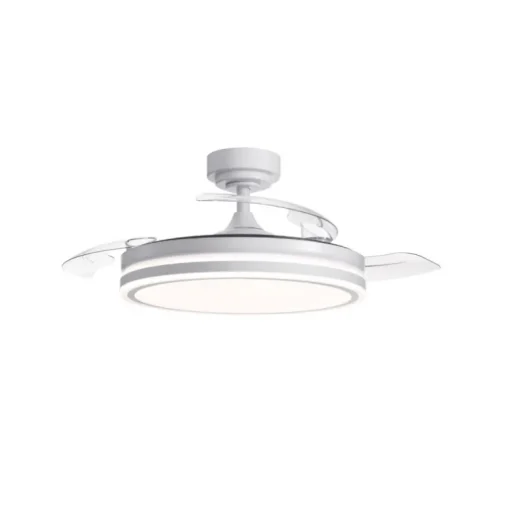 Ventilador de techo Martín blanco 72w LED integrado 3CCT acabado blanco estilo moderno aspas plegables motor DC 106cm Ø