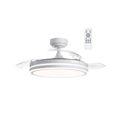 Ventilador de techo Martín blanco 72w LED integrado 3CCT acabado blanco estilo moderno aspas plegables motor DC 106cm Ø