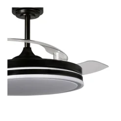 Ventilador de techo Martín negro 72w LED integrado 3CCT acabado negro estilo moderno aspas plegables motor DC 106cm Ø