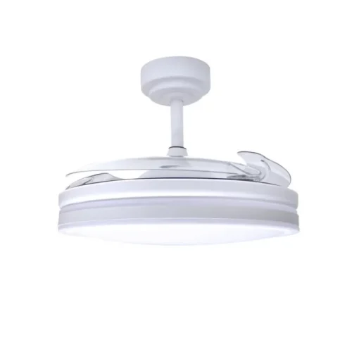 Ventilador de techo Martín blanco 72w LED integrado 3CCT acabado blanco estilo moderno aspas plegables motor DC 106cm Ø