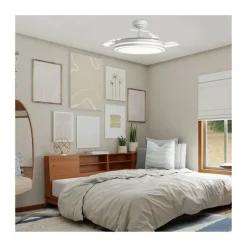 Ventilador de techo Martín blanco 72w LED integrado 3CCT acabado blanco estilo moderno aspas plegables motor DC 106cm Ø