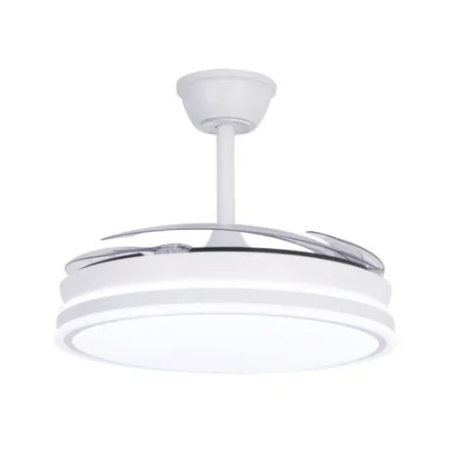 Ventilador de techo Marty blanco LED integrado 72w 3CCT acabado blanco estilo moderno motor DC aspas plegables 106cm Ø