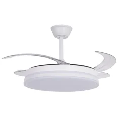Ventilador de techo Marty blanco LED integrado 72w 3CCT acabado blanco estilo moderno motor DC aspas plegables 106cm Ø