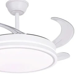 Ventilador de techo Marty blanco LED integrado 72w 3CCT acabado blanco estilo moderno motor DC aspas plegables 106cm Ø