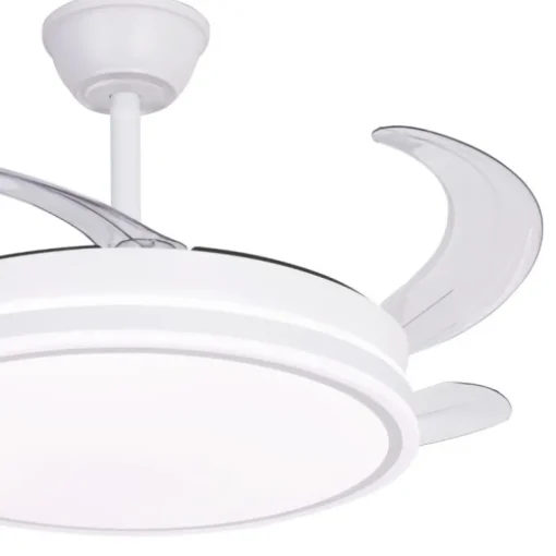 Ventilador de techo Marty blanco LED integrado 72w 3CCT acabado blanco estilo moderno motor DC aspas plegables 106cm Ø
