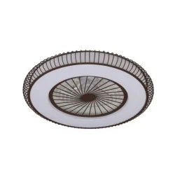 Ventilador de techo Mirabel marrón LED 40w 3CCT acabado marrón estilo moderno motor DC 56cm Ø