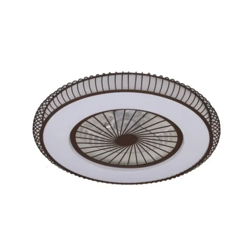 Ventilador de techo Mirabel marrón LED 40w 3CCT acabado marrón estilo moderno motor DC 56cm Ø