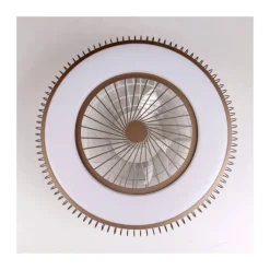 Ventilador de techo Mirabel marrón LED 40w 3CCT acabado marrón estilo moderno motor DC 56cm Ø