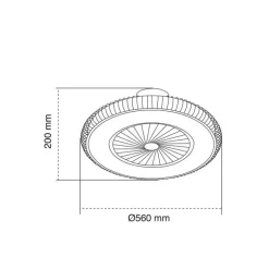 Ventilador de techo Mirabel marrón LED 40w 3CCT acabado marrón estilo moderno motor DC 56cm Ø