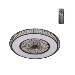 Ventilador de techo Mirabel marrón LED 40w 3CCT acabado marrón estilo moderno motor DC 56cm Ø