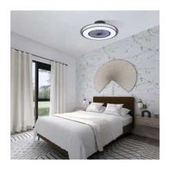 Ventilador de techo Mirabel marrón LED 40w 3CCT acabado marrón estilo moderno motor DC 56cm Ø