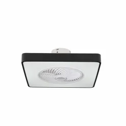 Ventilador de techo Monic LED 40w 3CCT acabado negro estilo moderno plafón con ventilador motor DC 49X49cm