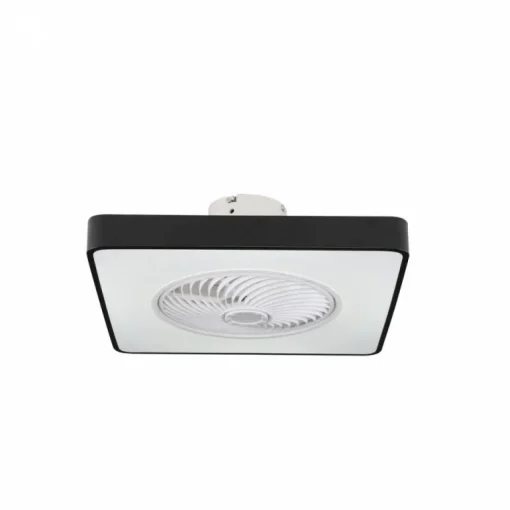 Ventilador de techo Monic LED 40w 3CCT acabado negro estilo moderno plafón con ventilador motor DC 49X49cm