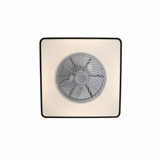 Ventilador de techo Monic LED 40w 3CCT acabado negro estilo moderno plafón con ventilador motor DC 49X49cm