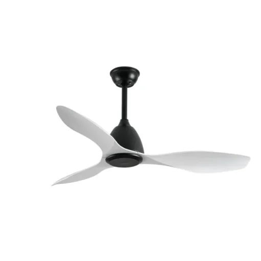 Ventilador de techo Nara acabado negro aspas acabado blanco estilo moderno motor DC 122cm Ø