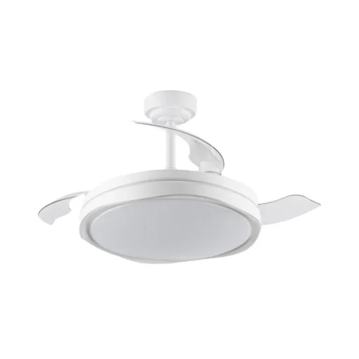 Ventilador de techo Neptuno blanco LED integrado 72w 3CCT acabado blanco estilo moderno aspas plegables motor DC 106cm Ø