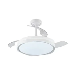 Ventilador de techo Neptuno blanco LED integrado 72w 3CCT acabado blanco estilo moderno aspas plegables motor DC 106cm Ø