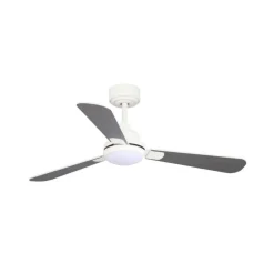 Ventilador de techo Noe LED 18w 3CCT acabado blanco aspas blanco/gris estilo moderno motor DC 106cm Ø