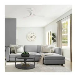 Ventilador de techo Noe LED 18w 3CCT acabado blanco aspas blanco/gris estilo moderno motor DC 106cm Ø