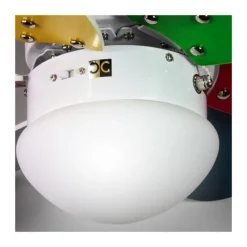 Ventilador de techo Orión 1xE27 acabado blanco aspas reversibles multicolor estilo infantil motor AC 76cm Ø