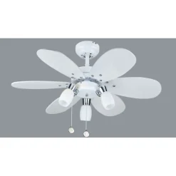 Ventilador de techo Parchís 3xE14 acabado blanco aspas colores varios estilo infantil motor AC 76cm Ø