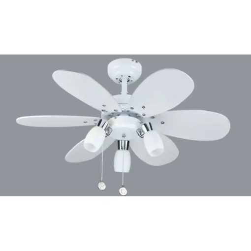 Ventilador de techo Parchís 3xE14 acabado blanco aspas colores varios estilo infantil motor AC 76cm Ø