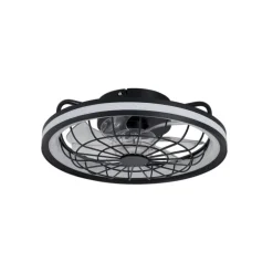 Ventilador de techo Rafale negro LED 50w 3CCT acabado negro estilo industrial plafón con ventilador motor DC 40cm Ø