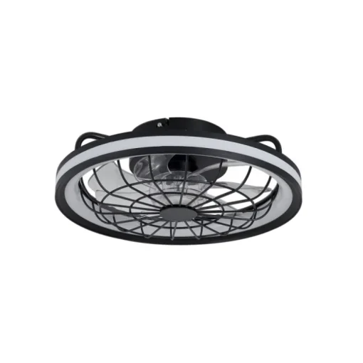 Ventilador de techo Rafale negro LED 50w 3CCT acabado negro estilo industrial plafón con ventilador motor DC 40cm Ø