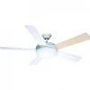 Ventilador de techo Randy 2xE27 acabado blanco estilo moderno aspas madera/blanco motor AC 132cm Ø