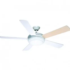 Ventilador de techo Randy 2xE27 acabado blanco estilo moderno aspas madera/blanco motor AC 132cm Ø
