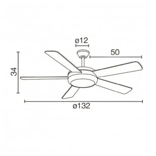 Ventilador de techo Randy 2xE27 acabado blanco estilo moderno aspas madera/blanco motor AC 132cm Ø