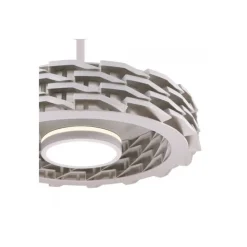 Ventilador de techo Slice blanco LED 24w 3CCT acabado blanco estilo moderno plafón con ventilador motor DC 54cm Ø