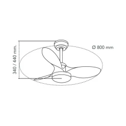 Ventilador de techo Stel Mini S blanco/claro LED 20w 3CCT acabado blanco aspas efecto madera estilo moderno motor DC 80cm Ø