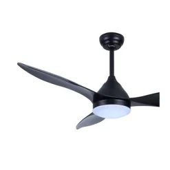 Ventilador de techo Stel negro LED 20W 3CCT acabado negro estilo moderno motor DC 120cm Ø