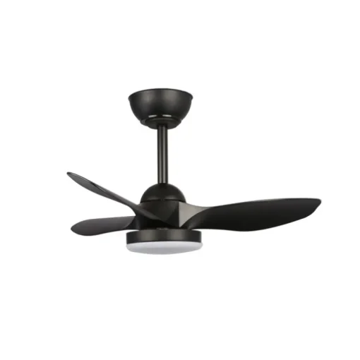 Ventilador de techo Stel Mini S negro LED 20w 3CCT acabado negro estilo moderno motor DC 80cm Ø