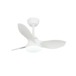 Ventilador de techo Stel S blanco LED 20W 3CCT acabado blanco estilo moderno motor DC 80cm Ø