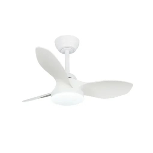 Ventilador de techo Stel S blanco LED 20W 3CCT acabado blanco estilo moderno motor DC 80cm Ø